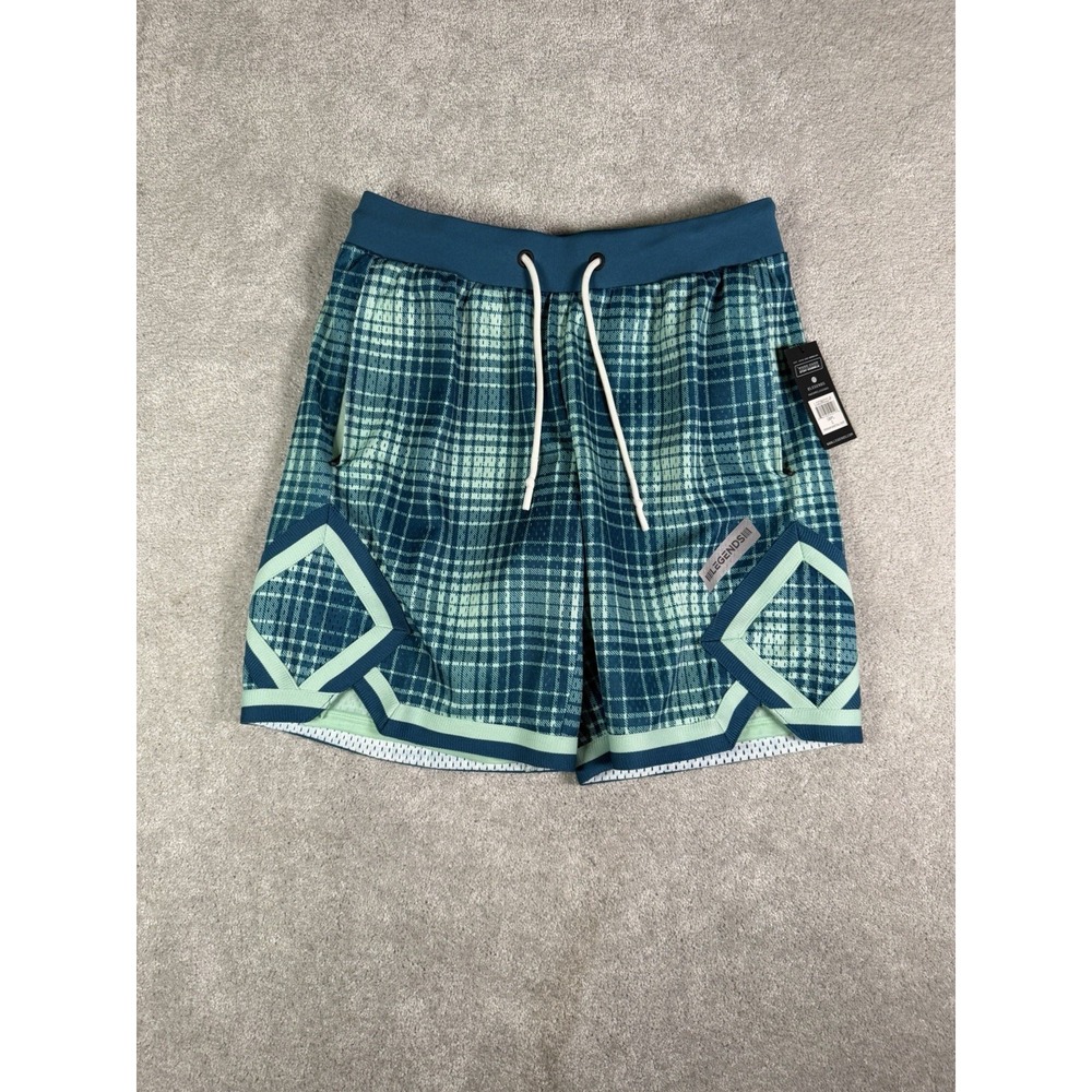 Legends Luka Crenshaw Basketball Shorts Men's Size S Glacier Blue Plaid Mesh New
